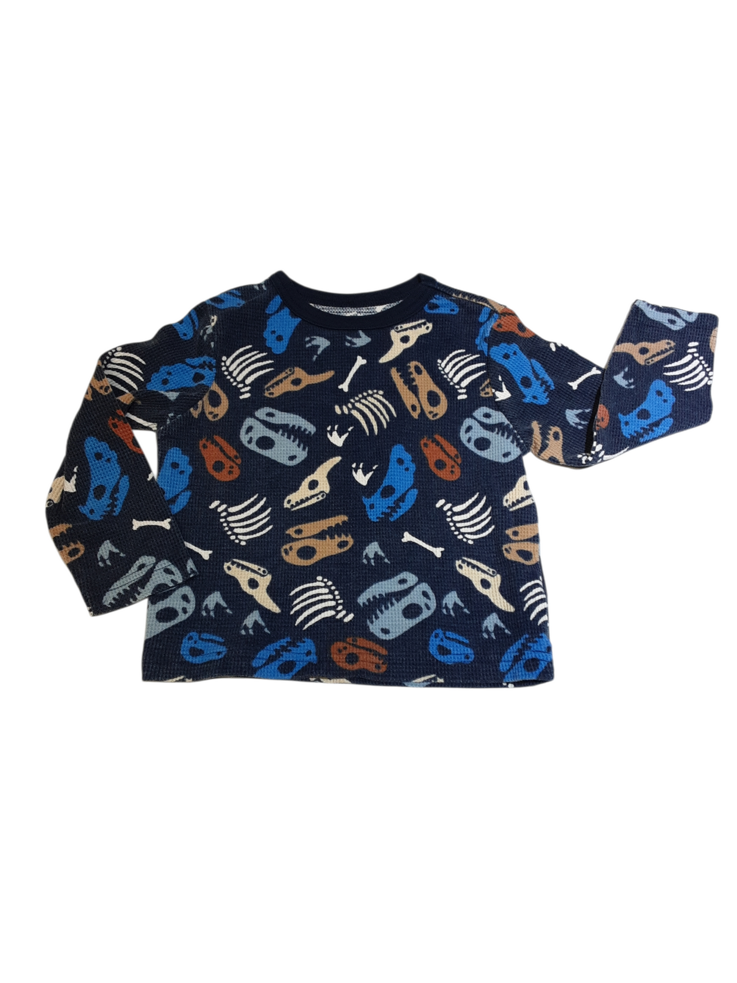 Dinosaur Skeleton Waffle Knit Top size 18-24months