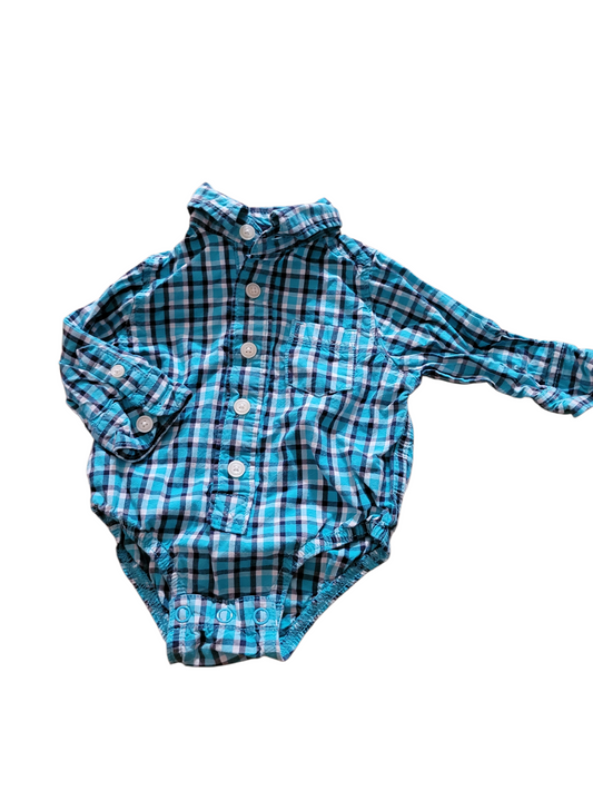 Collard onesie sz 3-6m