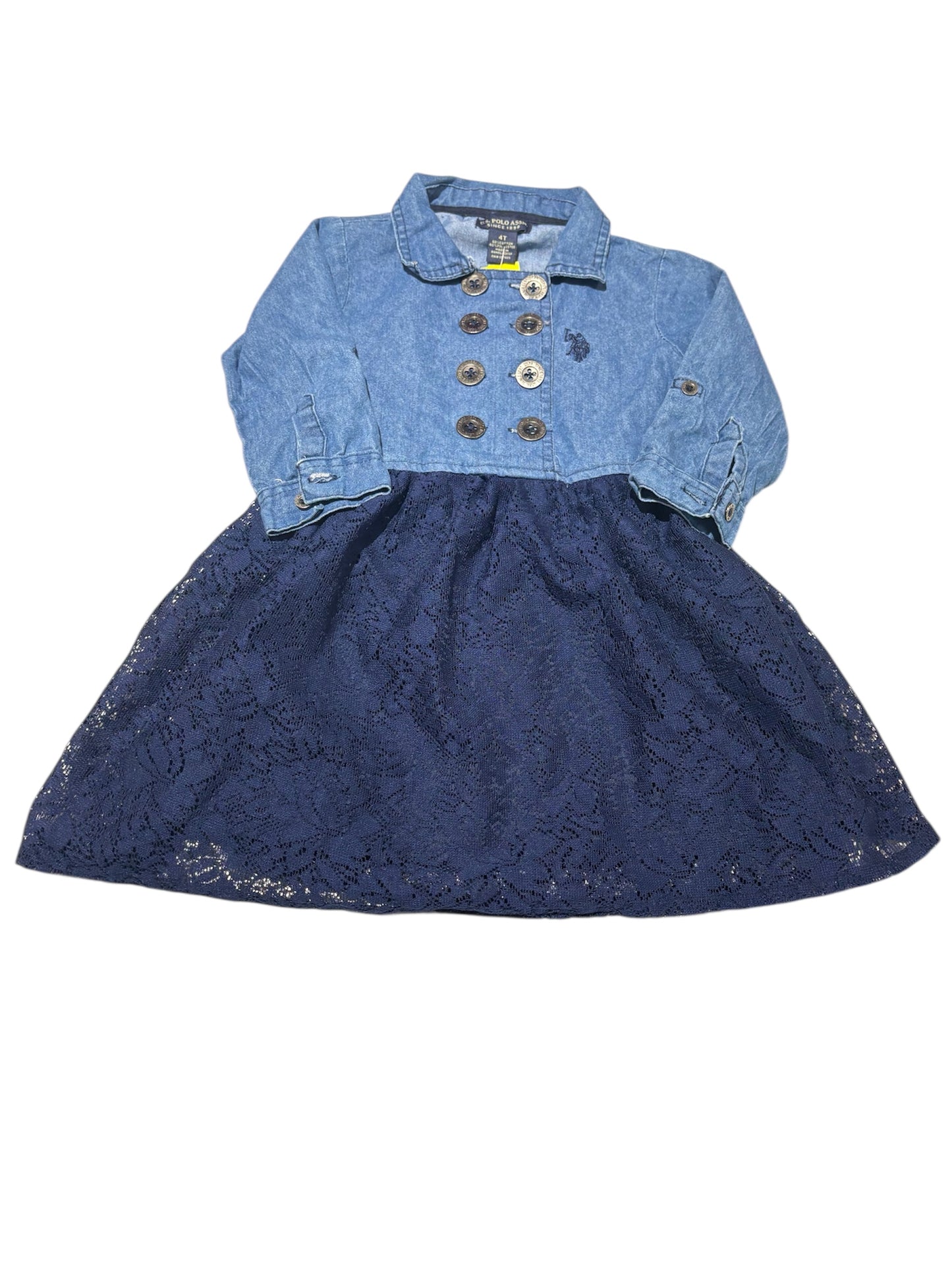 Lace denim dress 4T