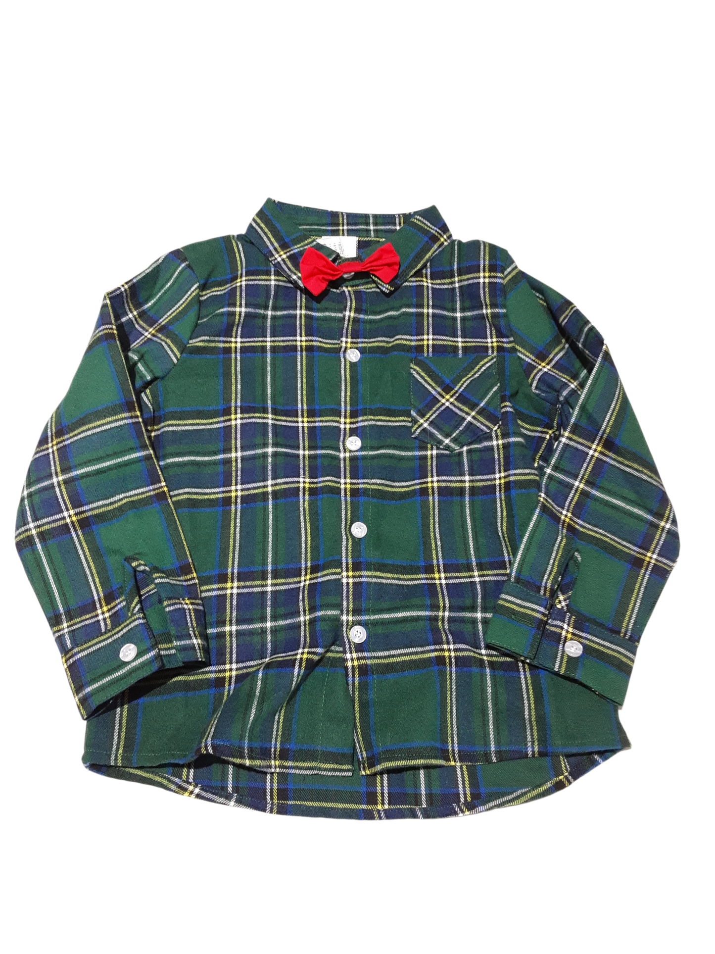 Flannel with bowtie 3-4t