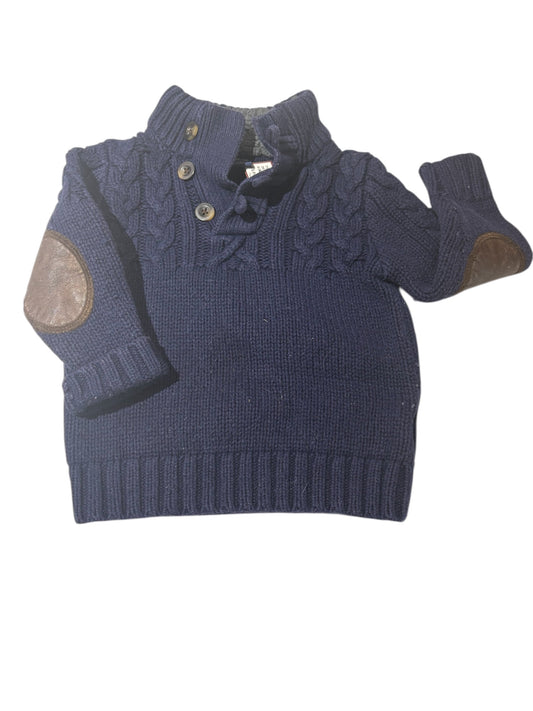 Navy knit sweater with elbow patches size 2