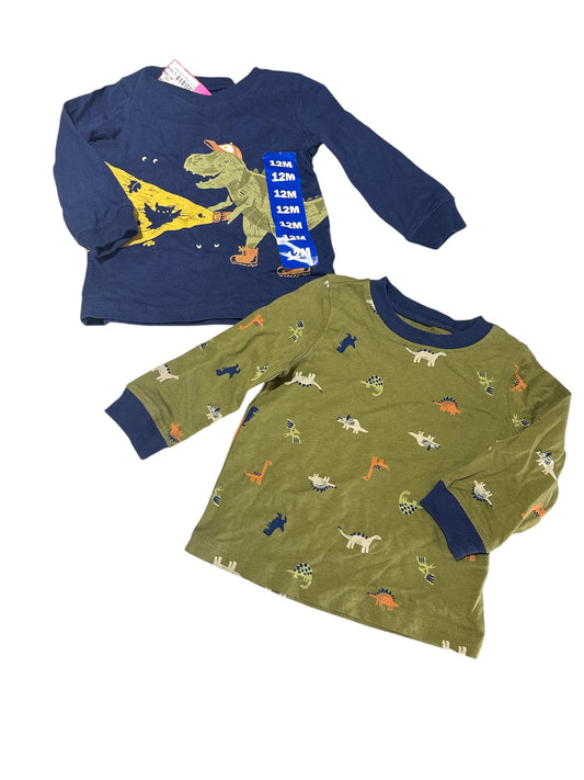 2 pc dinosaur shirts 12m