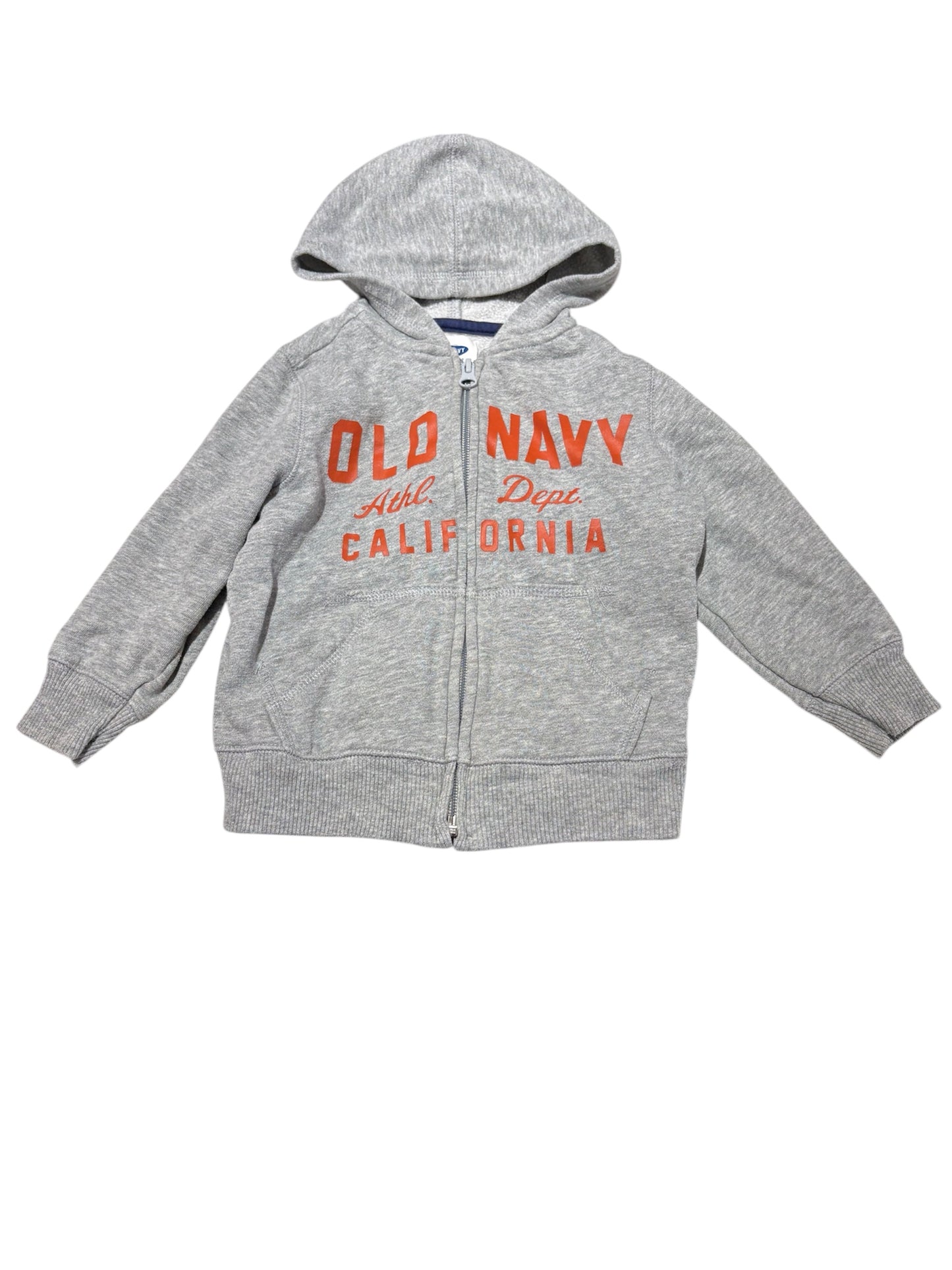 Grey & orange zip up 2T
