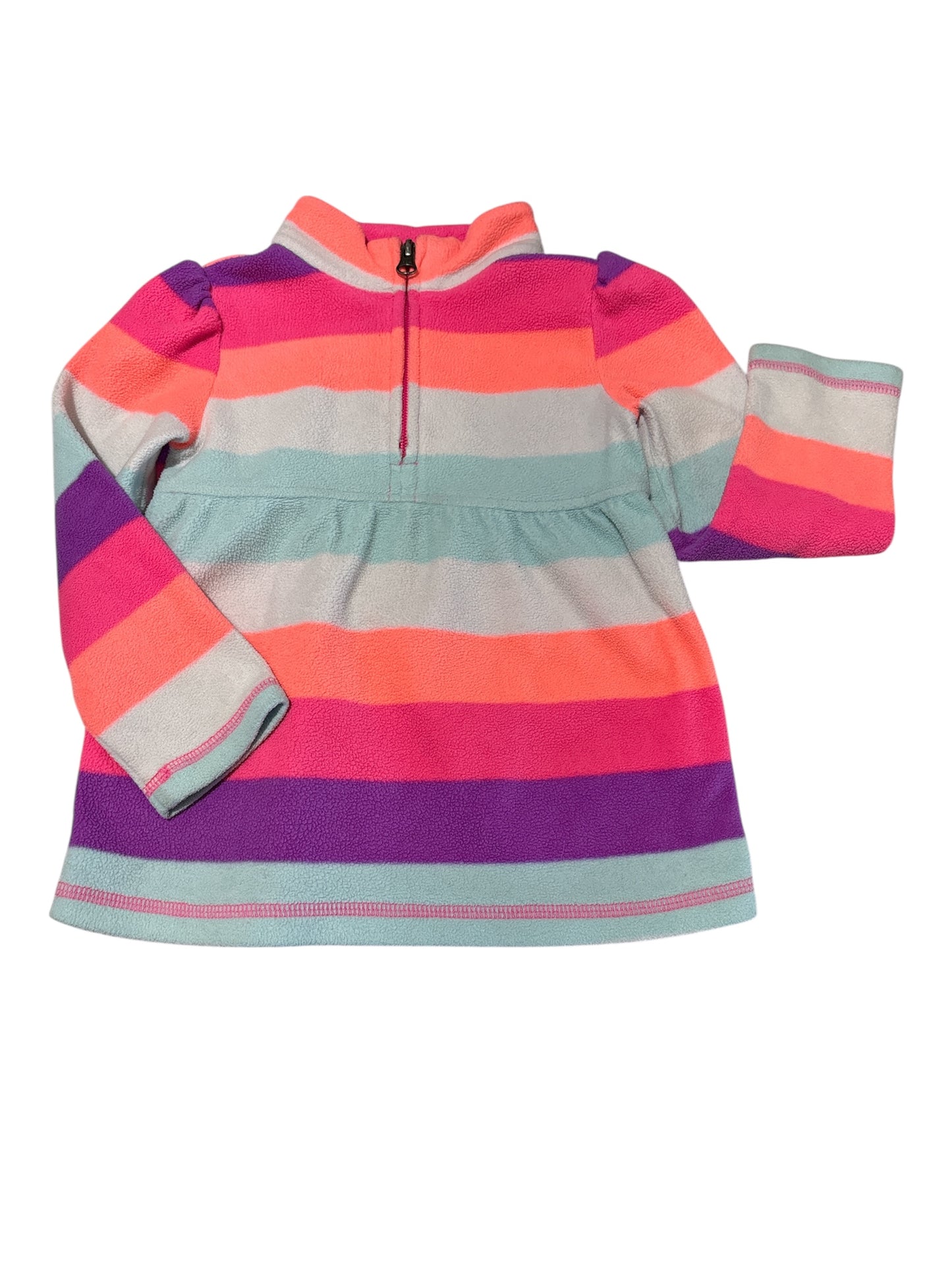 Striped fleece quarter zip 3T