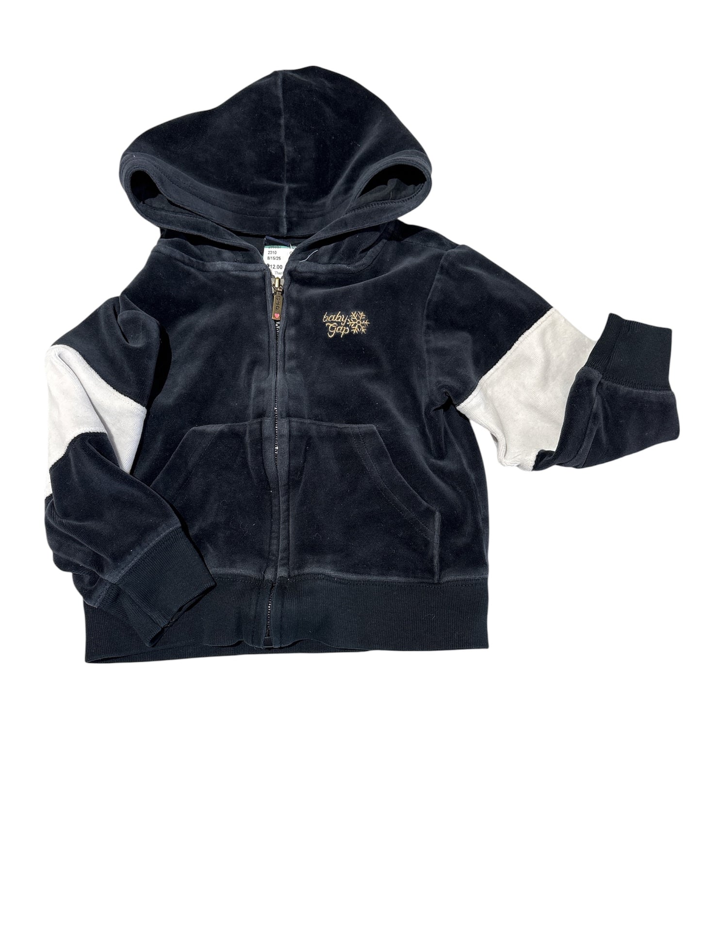 Velour hooded sweater size 3