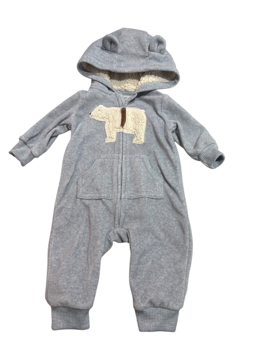 Fleece polar bear 1 piece outfit 3m