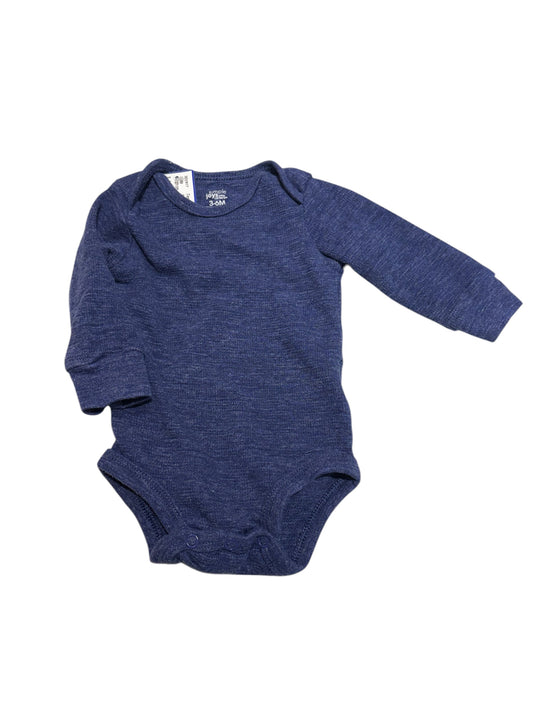 Navy long sleeve onesie 3-6m