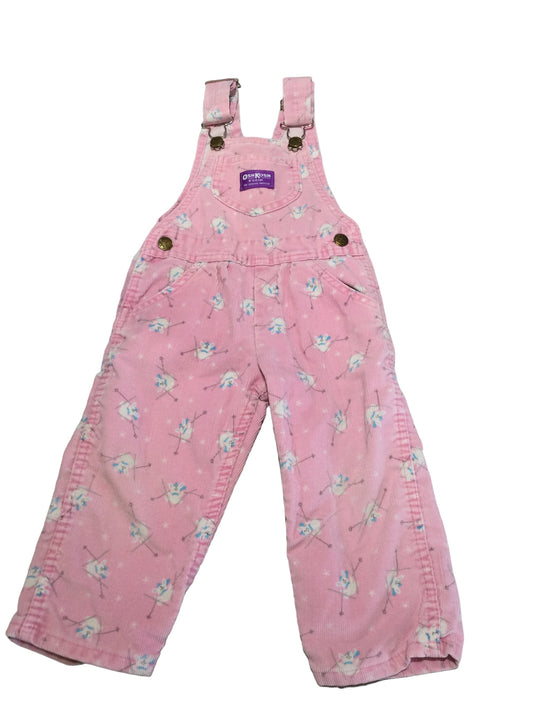 Pink Corduroy Overalls, size 2T