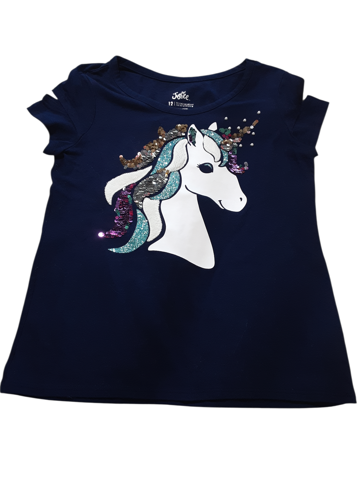Unicorn sequin tee size 12