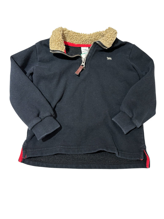 Quarter zip with bear detail 3T