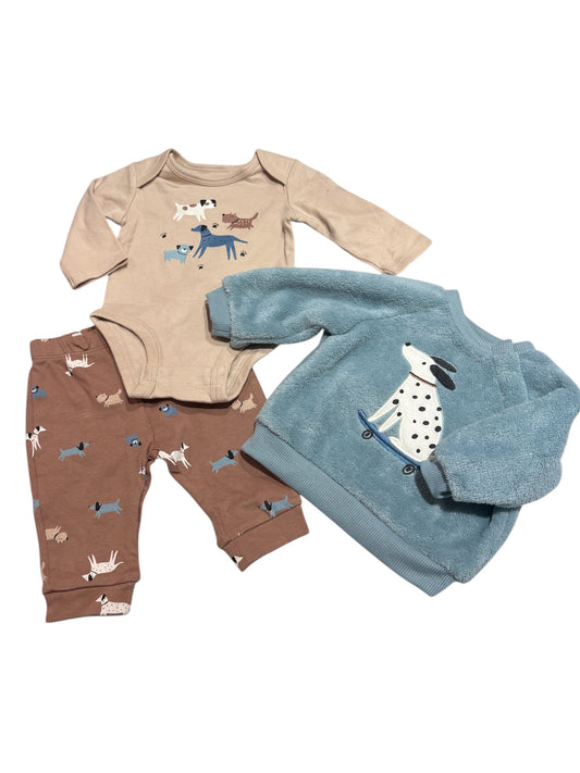 3 pc puppy outfit set 3m