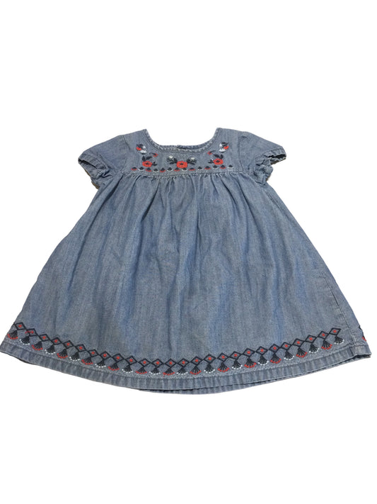 Embroidered Jean Dress, size 9m