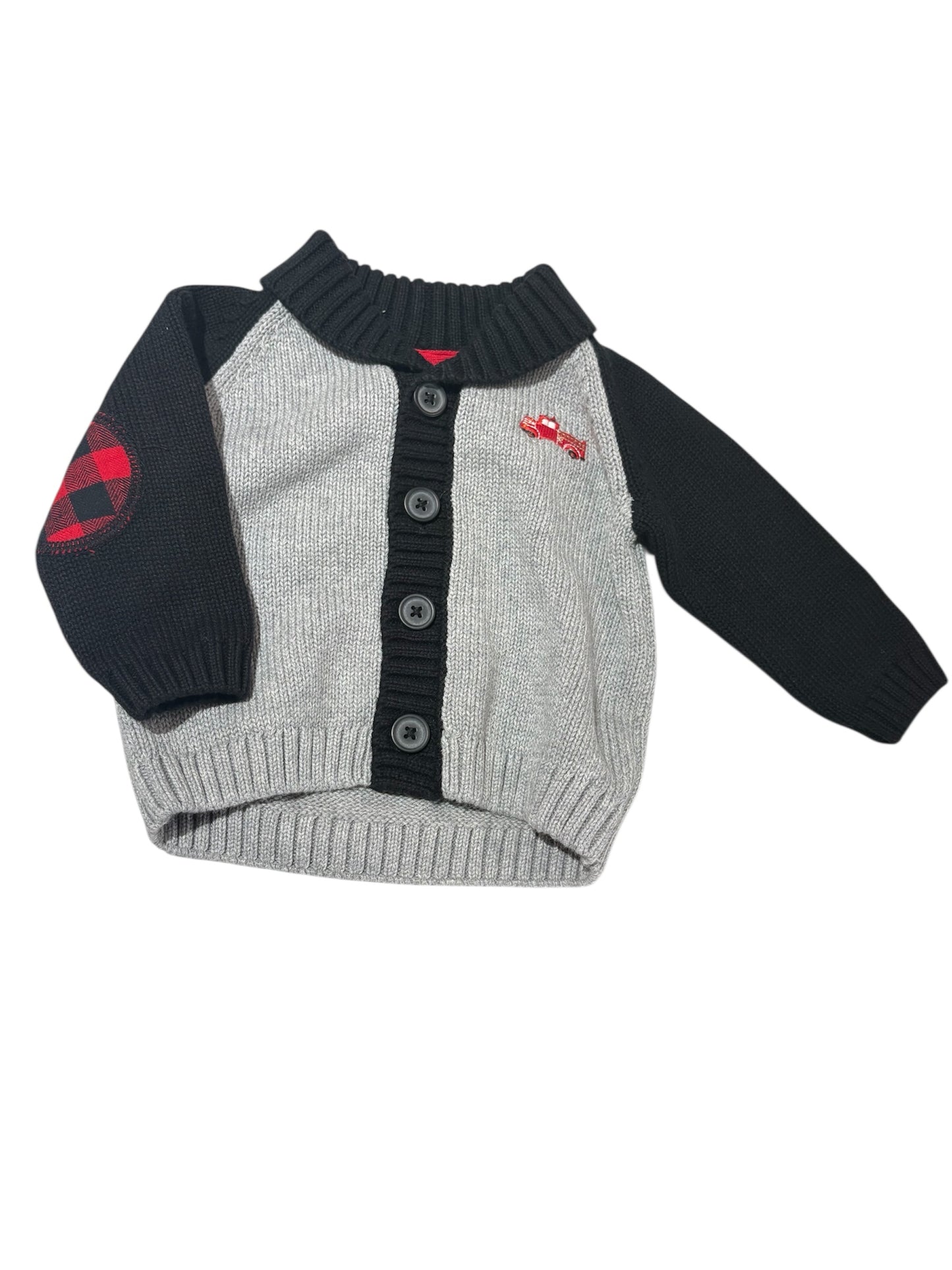 Firetruck knit sweater 6-12m