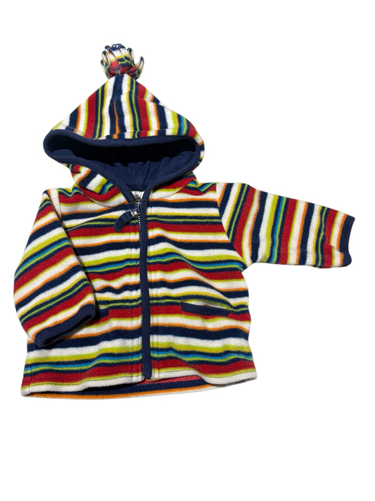 Fleece striped zip up 0-3m