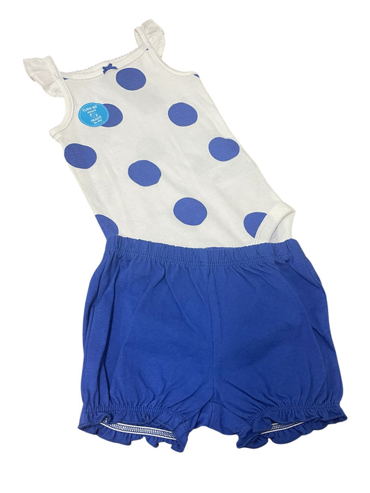 2 Piece Blue/ White Set 6 Months