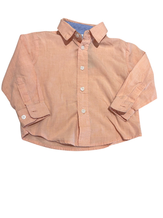Pastel orange button up 12m