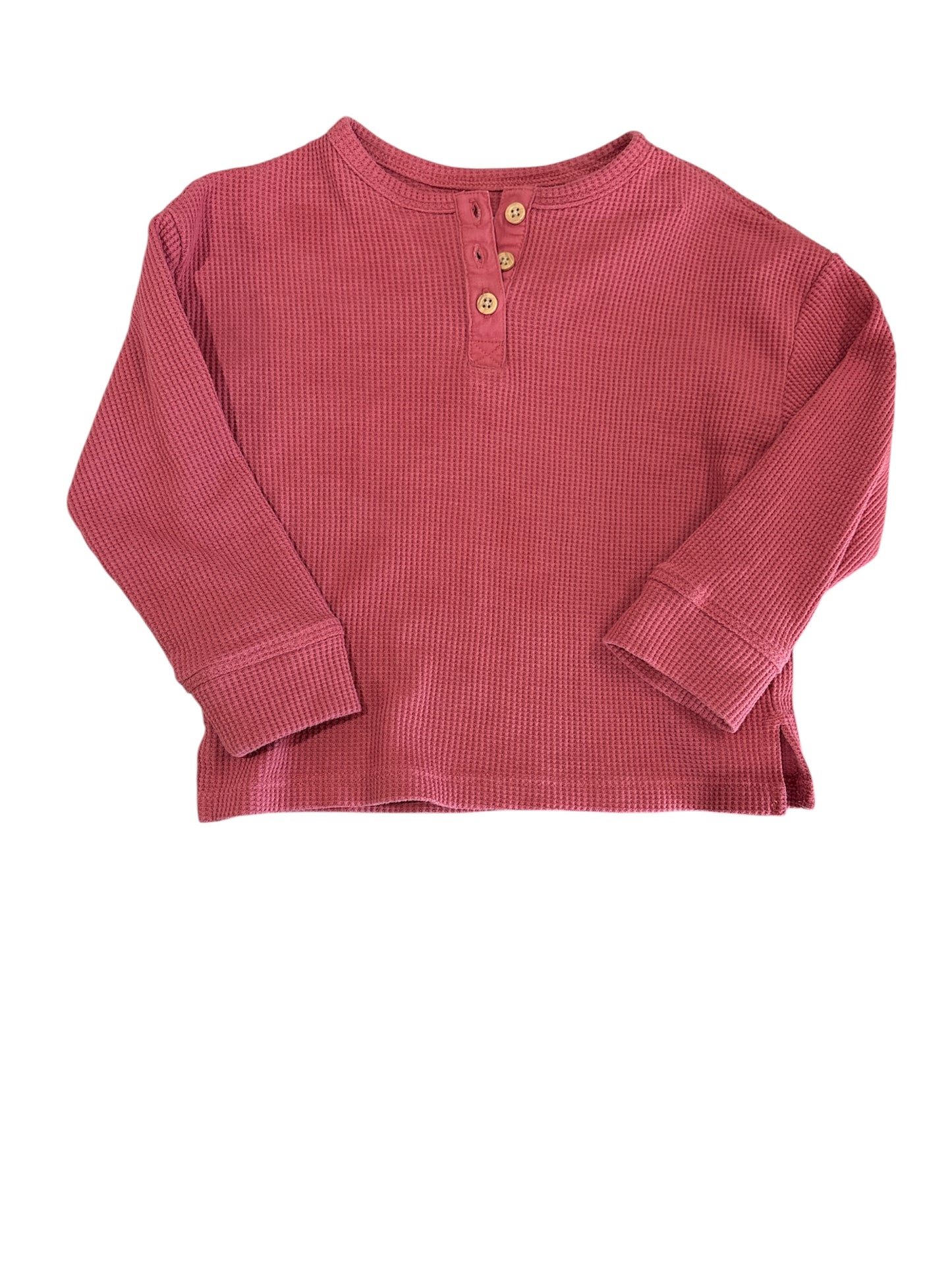 Waffle knit Henley size 2-3