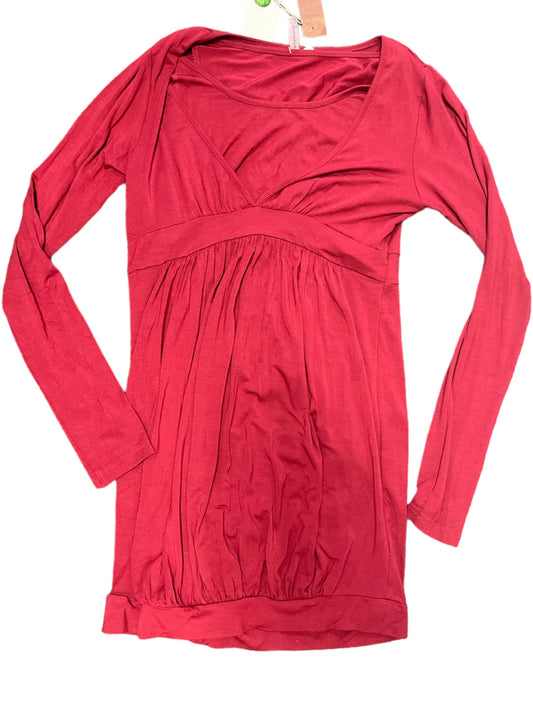 Red long sleeve nursing dress size XS