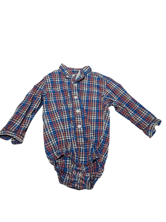 Plaid onesie 24m
