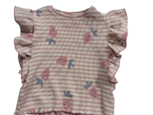 Strawberries and stripes size 6-9m