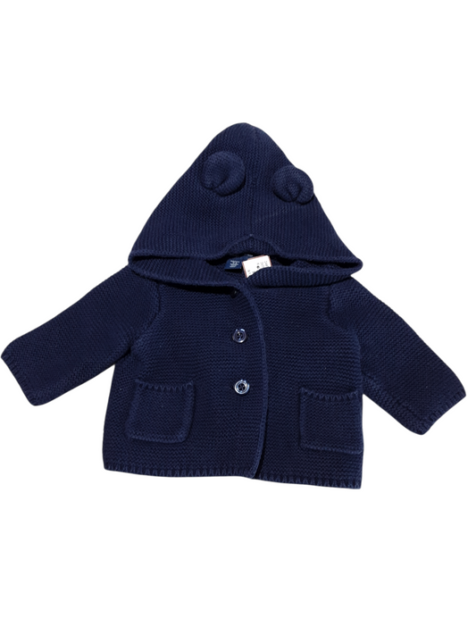 Knit hooded sweater 0-3m