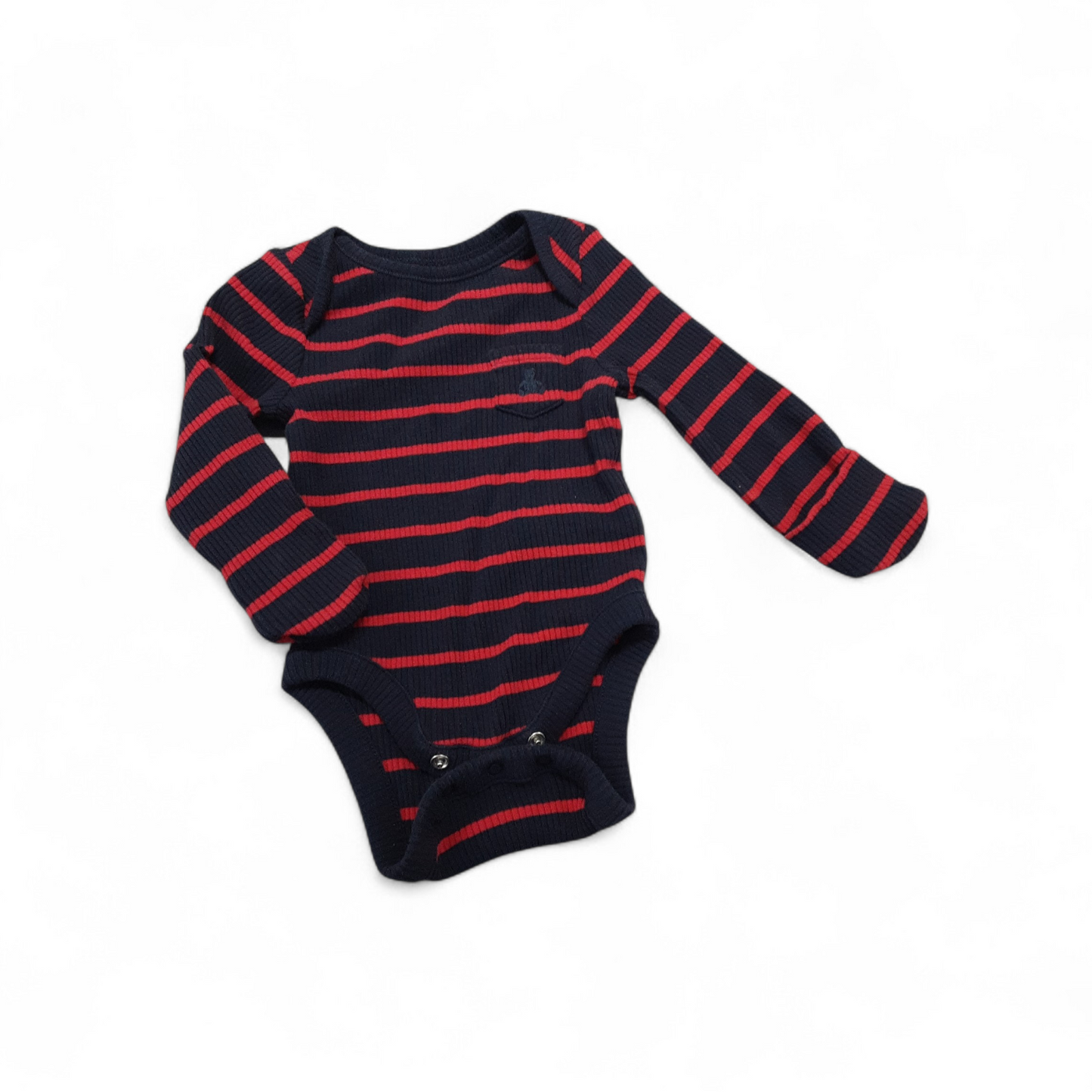 Red and Navy Striped Onsie sz 0-3m