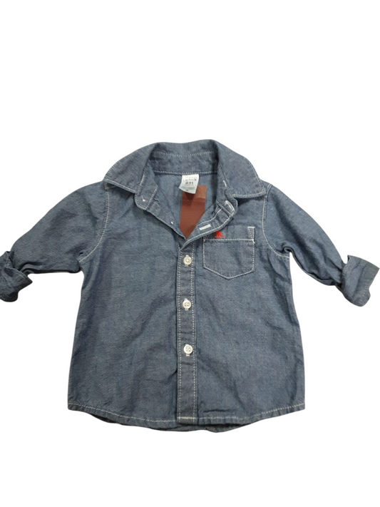 Blue button up size 6m