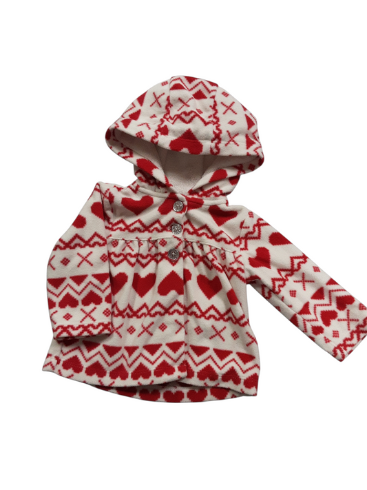 Fleece hearts size 6m