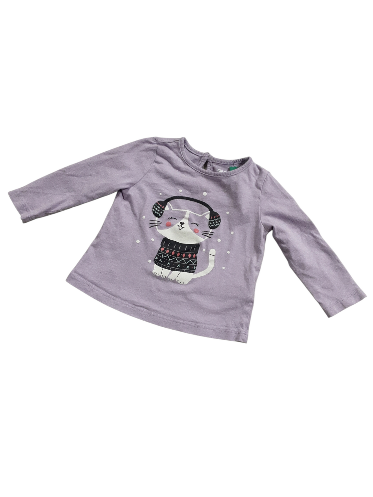 Kitten with ear muffs size 6-12m