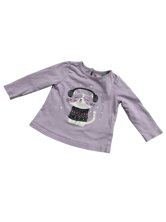 Kitten with ear muffs size 6-12m