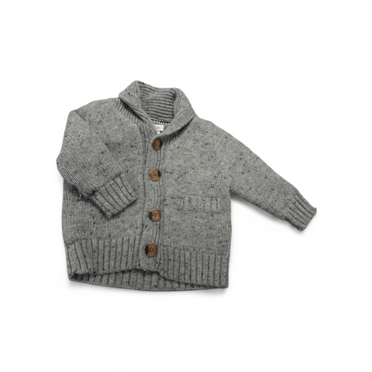 Grey Button Up Sweater sz 3-6m