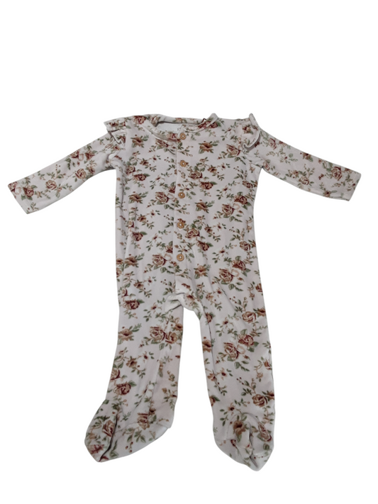 Fleecy floral sleeper 3-6m