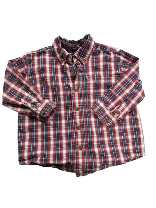 Blue and red plaid, size, 24 months.
