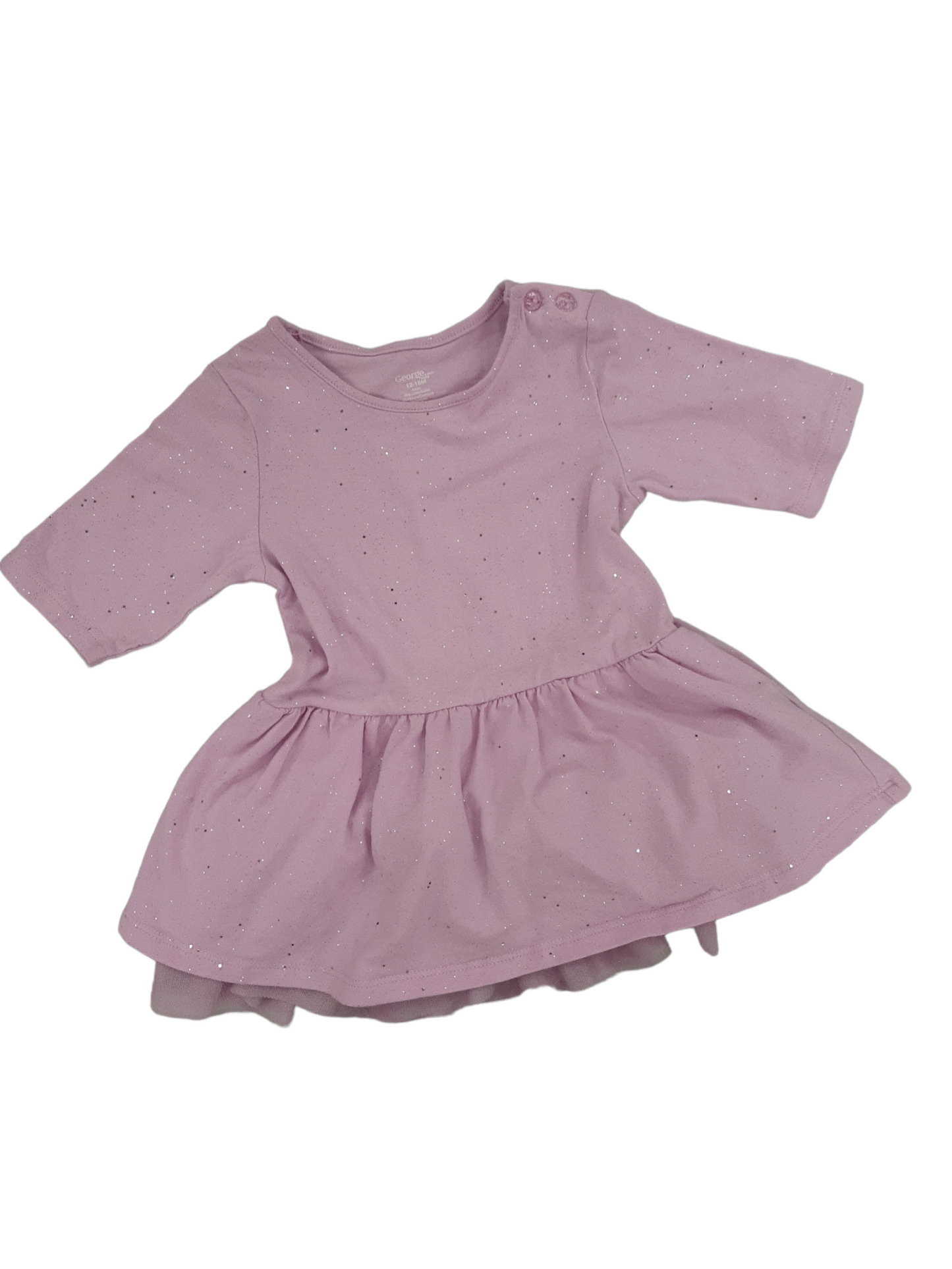 Glittery in pink dress size 12 to 18 months