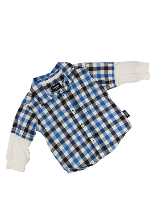 Blue plaid shirt size 3 months