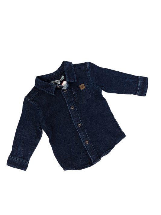 Stretchy jean look shirt size 6 to 12 months