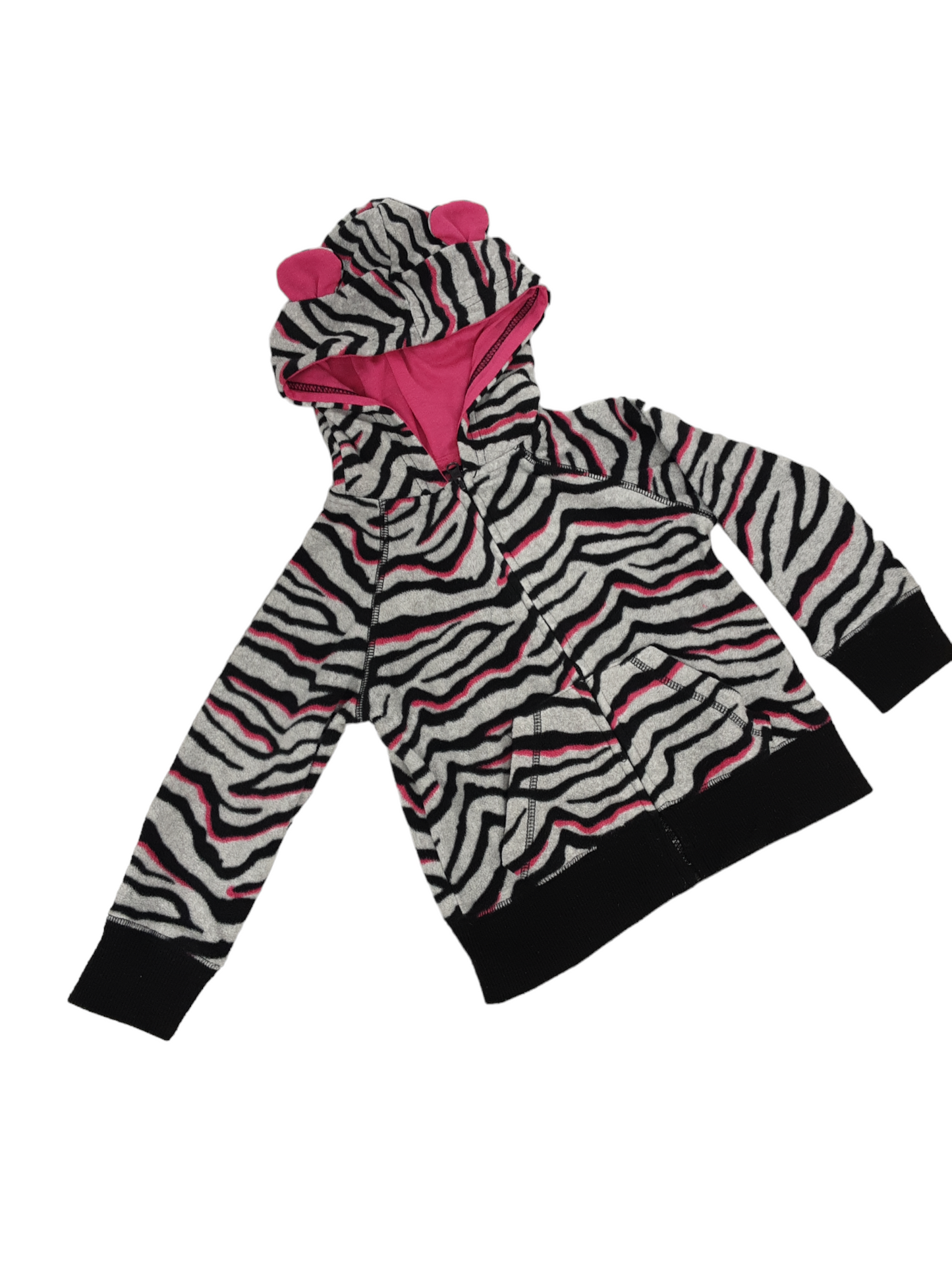 Hooded zebra zip up size 3t