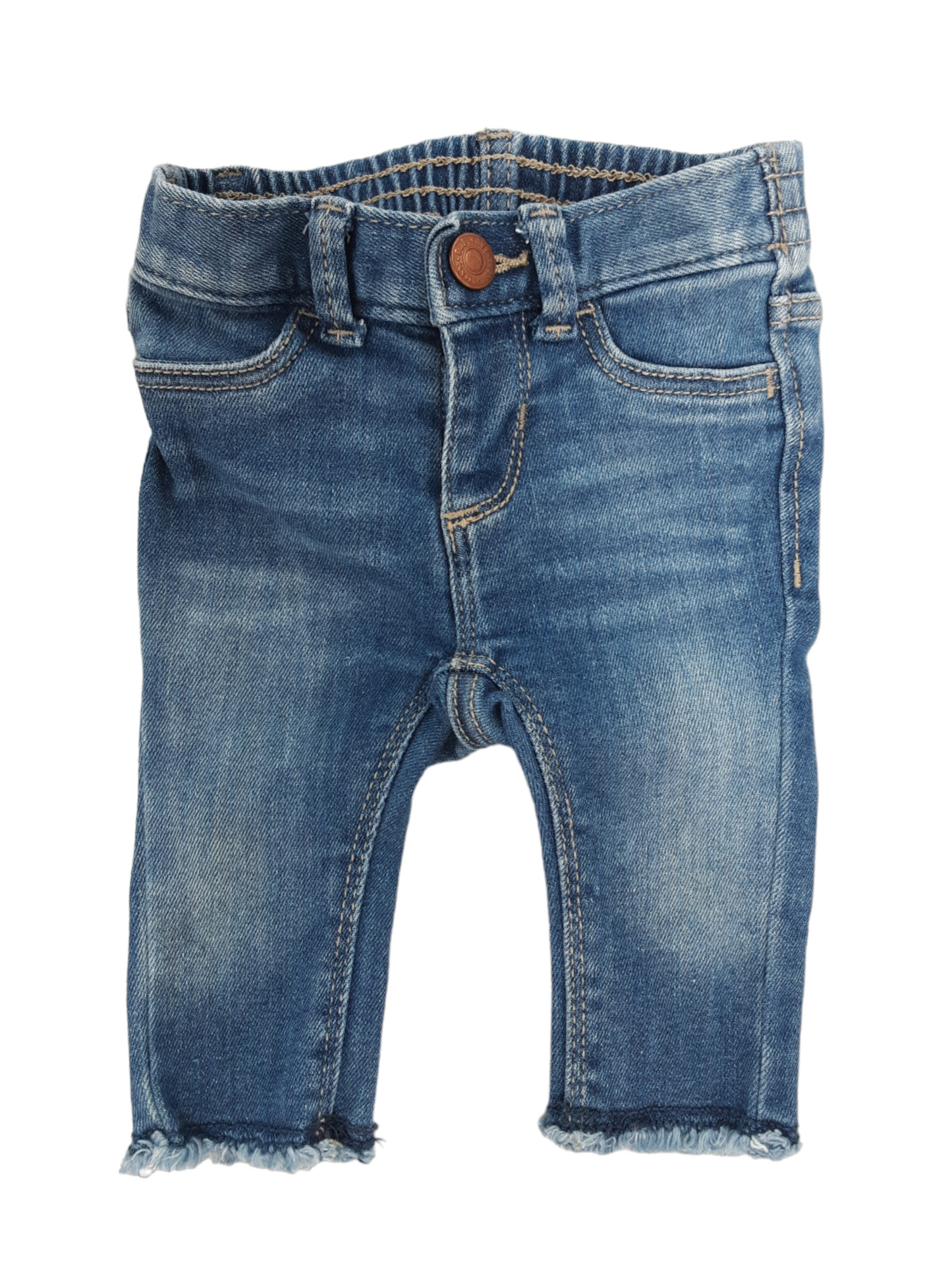 3 to 6 month frayed bottom jeans