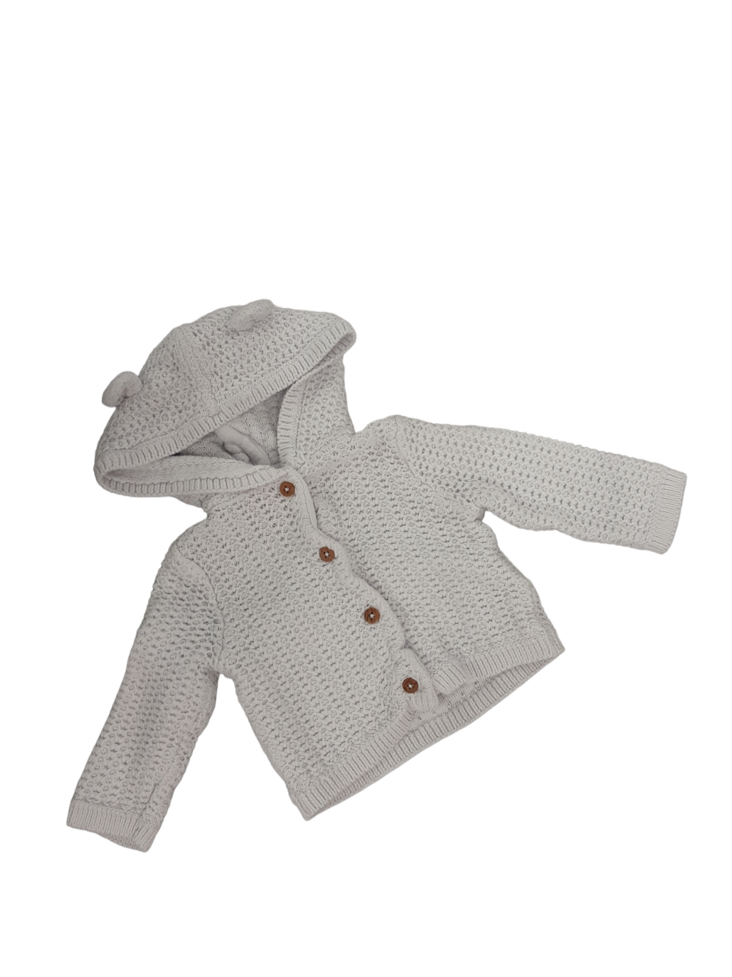 White bear eared hoody size 3 to 6 months