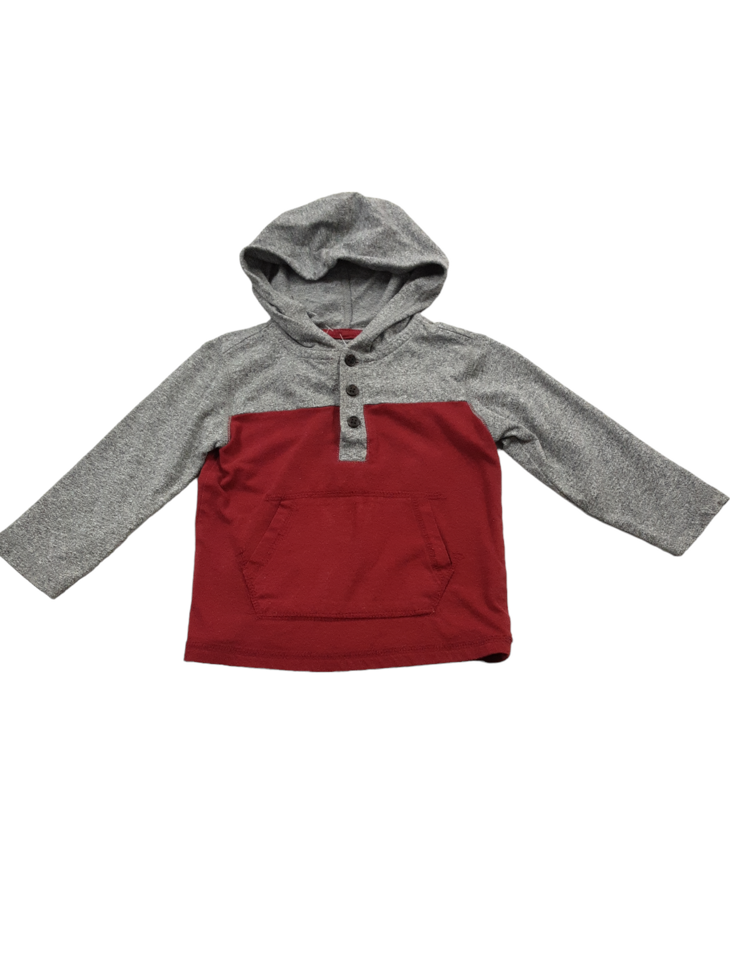 Grey and burgundy hooded top size 2
