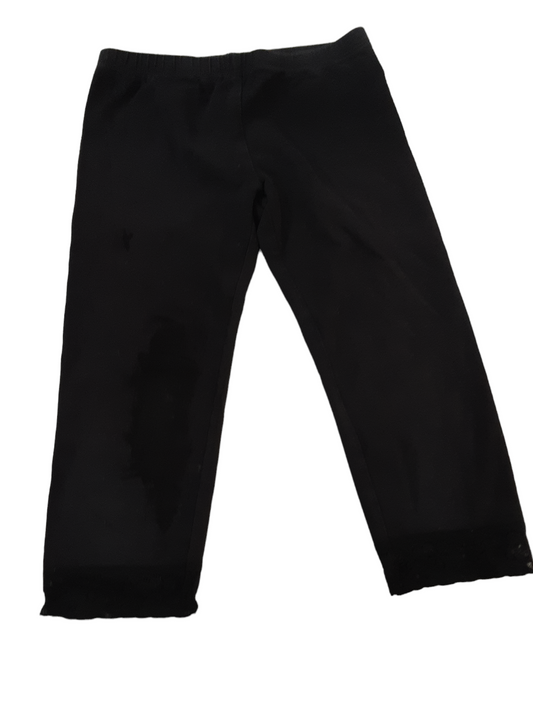 Black Capri  tights with lace cuffs, size 7-8