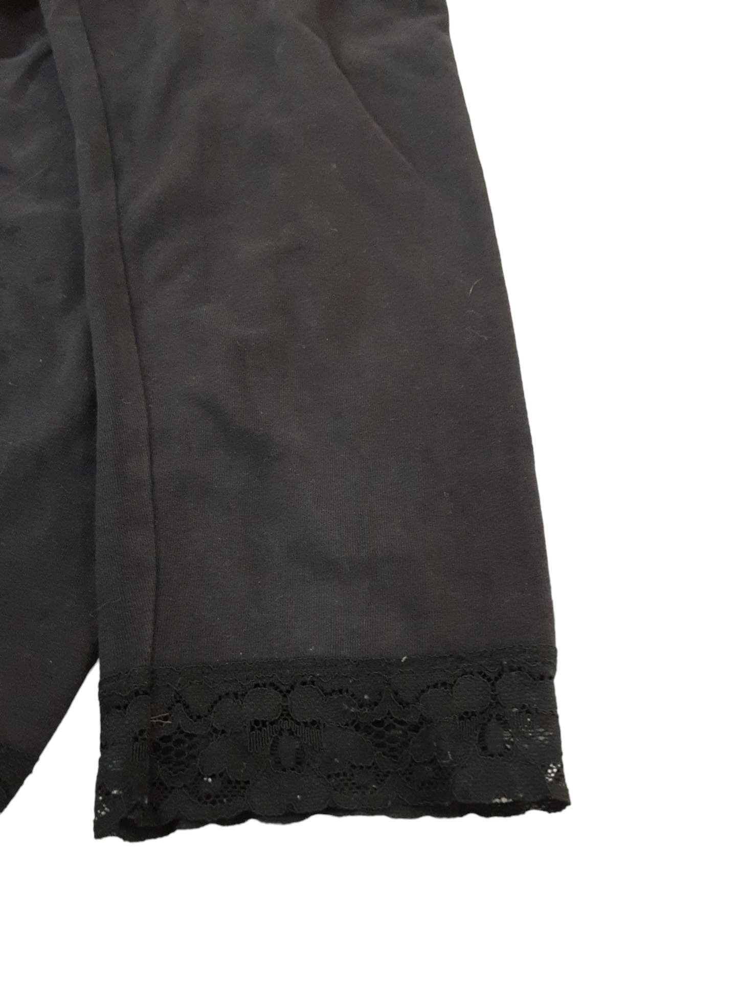 Black Capri  tights with lace cuffs, size 7-8