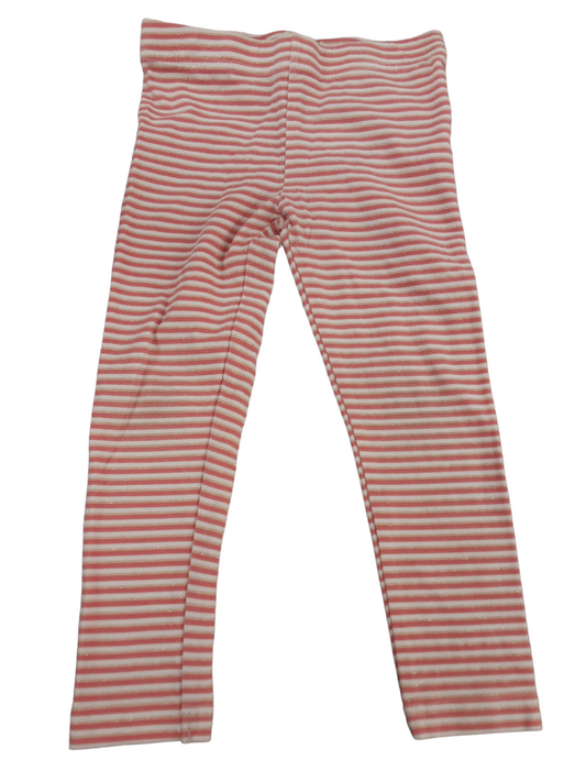 Striped leggings with a bit of gold sparkle size 3