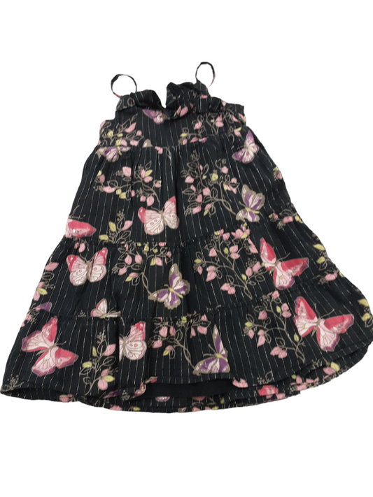 Black with butterfly print dress size 3