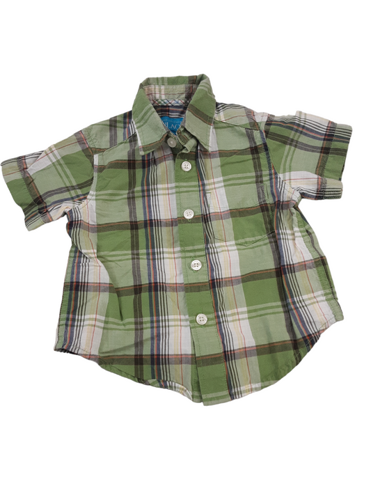 Green/blue spring plaid shirt size 6-9months