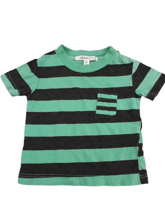 Grey & green stripe tshirt size 6months