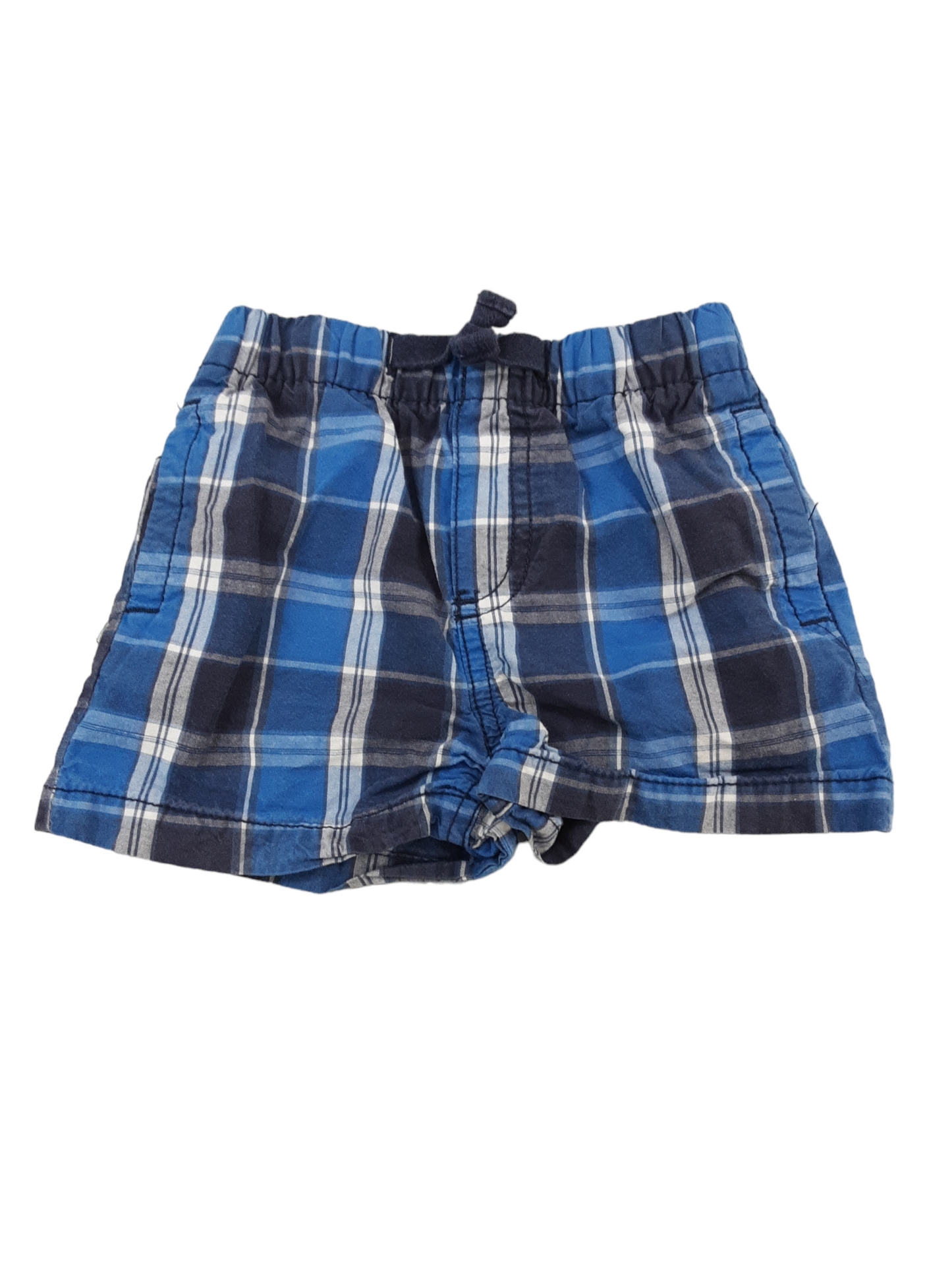 Blue plaid shorts size 12months
