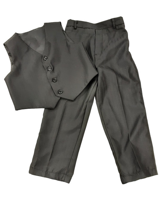 Black pinstripe pants and vest boys size5