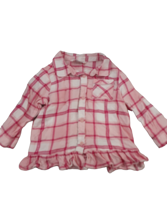 Pink plaid blouse size 18-24months