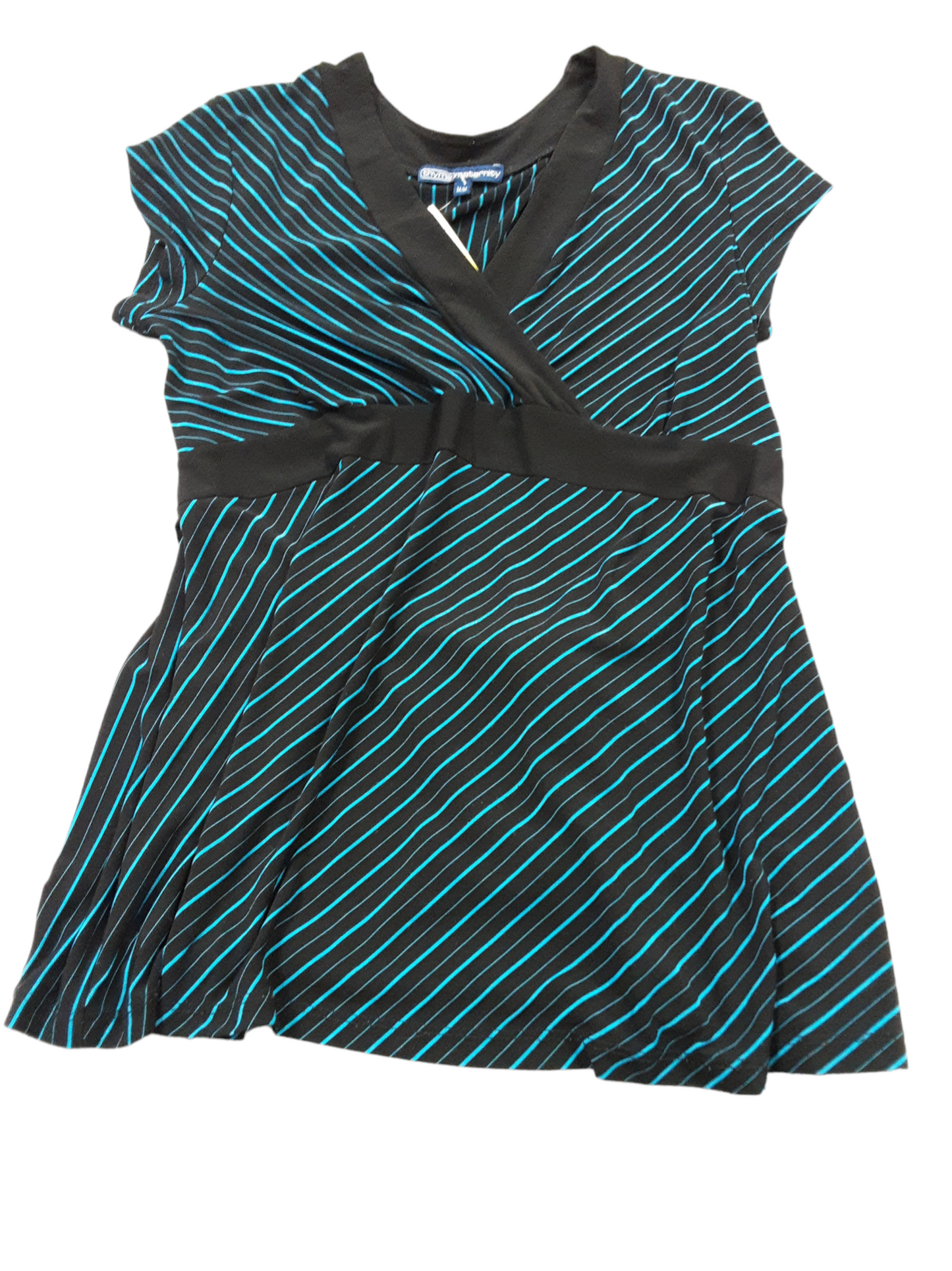 Blue/black striped maternity top size medium